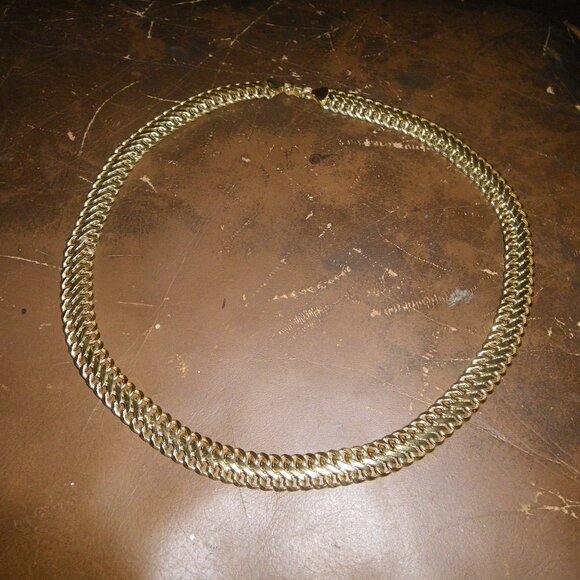 Vintage Women's 14K Gold Wide Necklace - Made in Italy